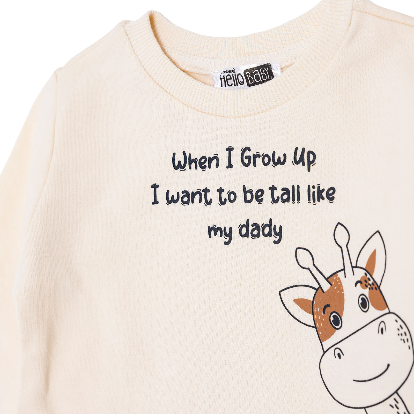 Erkek Bebek Uzun Kol Tshirt Bisiklet Yaka Uzun Kol